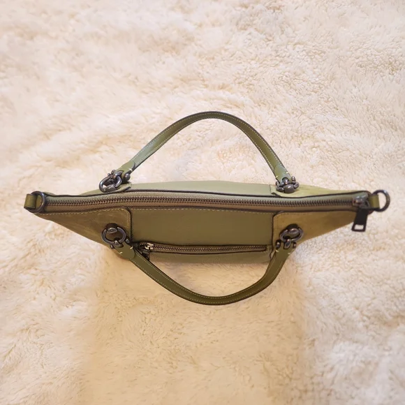 Coach Kacey Satchel In Olive Green CC838 New With Tags - Picture 3 of 14